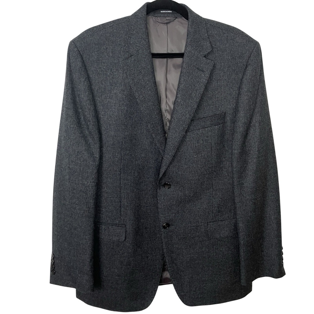 Moores LRL Mens 42R Wool Blazer Charcoal Grey 2-Button Sport Coat